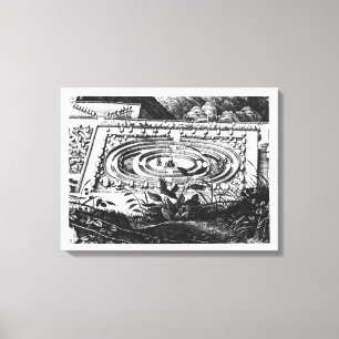 Labyrinth in Heidelberg, Hortus Palatinus (engravi Leinwanddruck