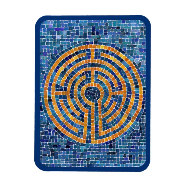LABYRINTH IV 3x4 Flexible Magnet - Blau (Vertikal)