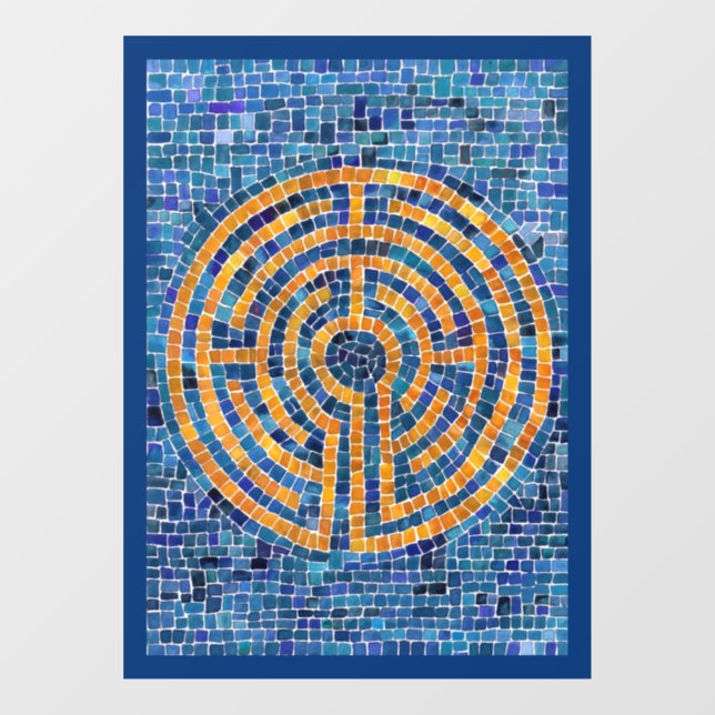 LABYRINTH IV 8x11 Fensterheber - Blau Fensteraufkleber (Blatt)
