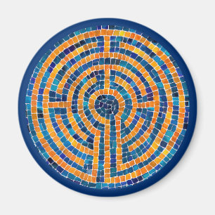 LABYRINTH IV Aimant Rond - Bleu