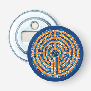 LABYRINTH IV Button Flaschenöffner - Blau