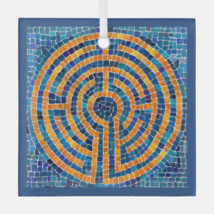 LABYRINTH IV Glasplatz Ornament Aus Glas