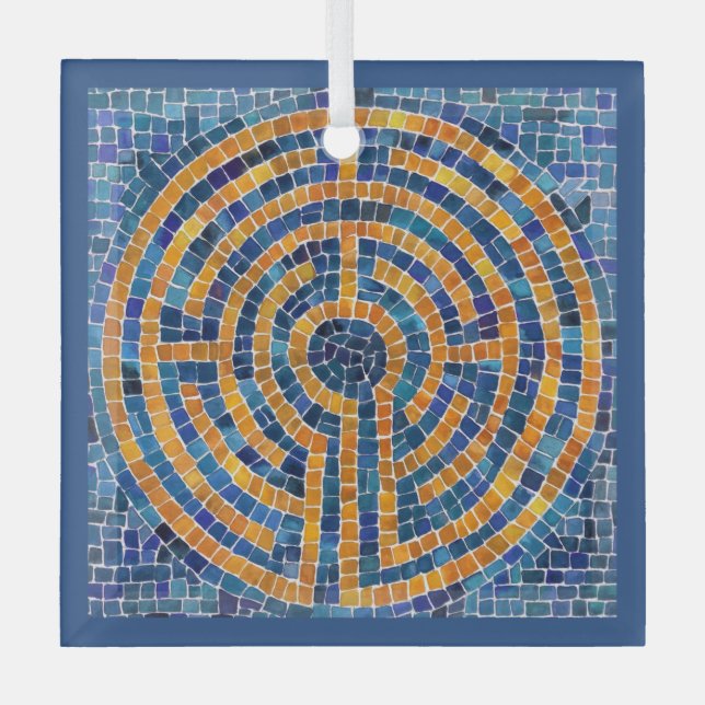 LABYRINTH IV Glasplatz Ornament Aus Glas (Vorderseite)