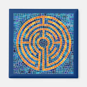 LABYRINTH IV Magnet Carré - Bleu