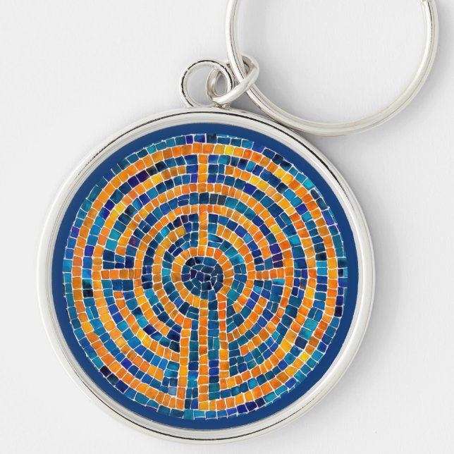 LABYRINTH IV Premium Round Schlüsselanhänger (Vorne)