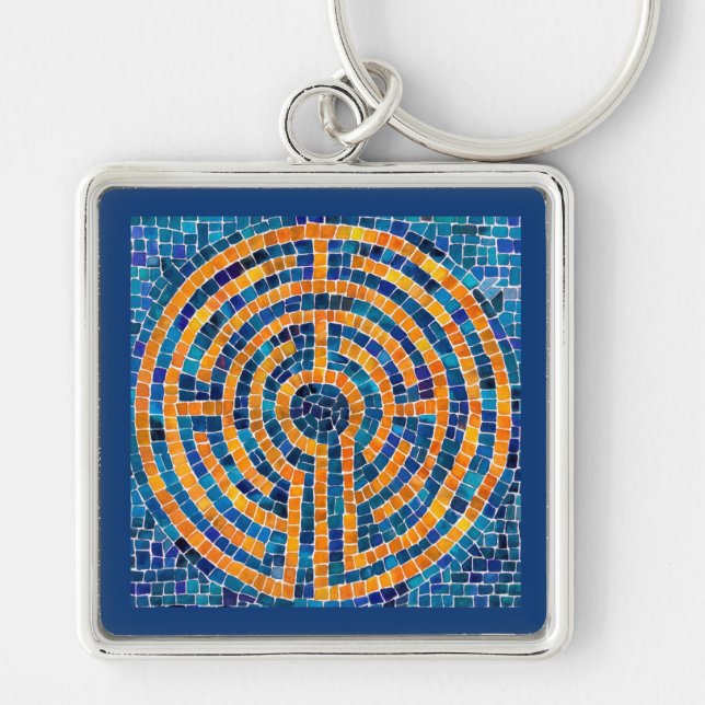 LABYRINTH IV Premium Square Schlüsselanhänger (Vorne)