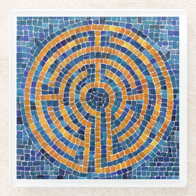 LABYRINTH IV Untersetzer aus Glas (Vorderseite)
