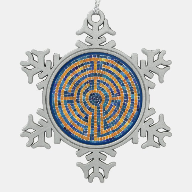 LABYRINTH IV Zinnsnowflake Ornament (Vorderseite)
