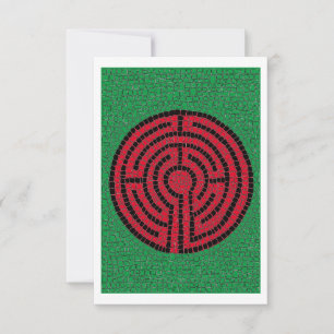 LABYRINTH IX 3,5x5 Leere Flache Grußkarte Dankeskarte