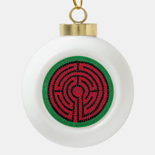 LABYRINTH IX Keramik Ball Ornament