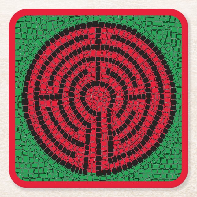 LABYRINTH IX Square Paper Untersetzer (Vorderseite)