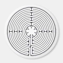 Labyrinth Kathedrale Chartres Black and White Magnet