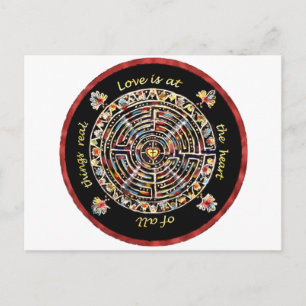 Labyrinth-"Liebe ist im Herzen aller realen Dinge" Postkarte
