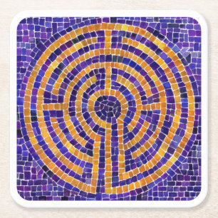 LABYRINTH MOSAIC Carré Dessous de verre papier - B