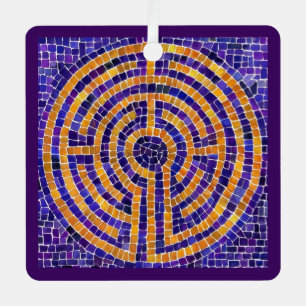 LABYRINTH MOSAIC Carré en métal ornement