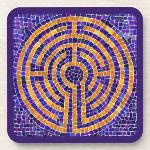 LABYRINTH MOSAIC Hard Plastics Untersetzer - Lila