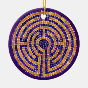 LABYRINTH MOSAIC Keramik Circle Ornament