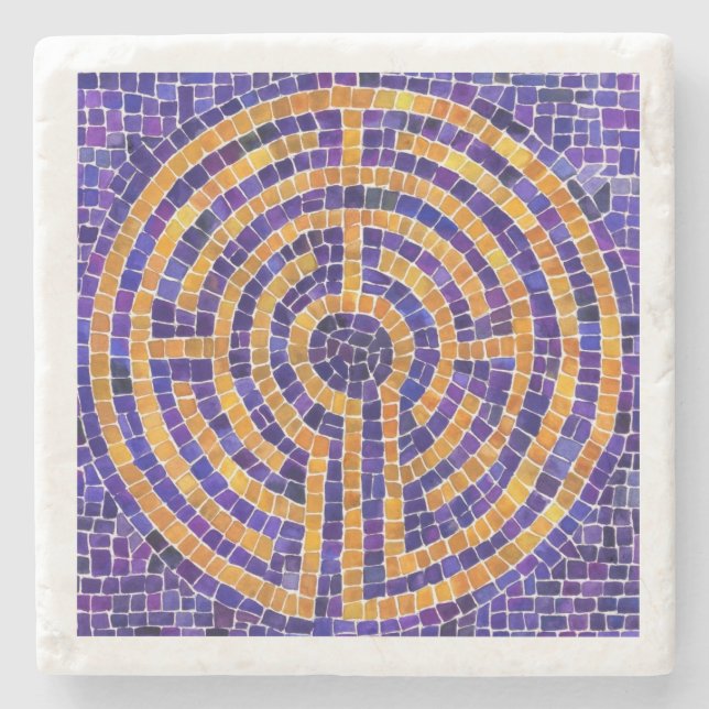 LABYRINTH MOSAIC Marbella Stone Untersetzer (Vorderseite)