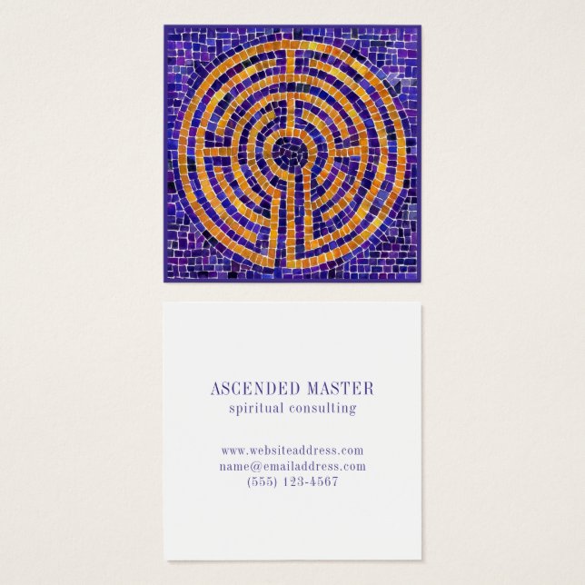 LABYRINTH MOSAIC Square Business Card (Vorne & Hinten)