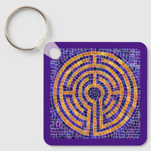 LABYRINTH MOSAIC Square Metal Schlüsselanhänger