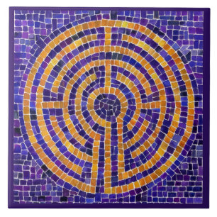 LABYRINTH-MOSAIK 6x6 Keramikfliese - Lila