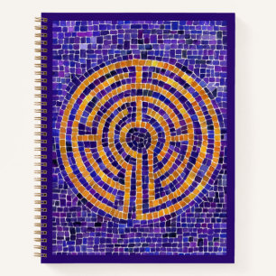 LABYRINTH-MOSAIK 8,5x11 Spiralblock Notizbuch