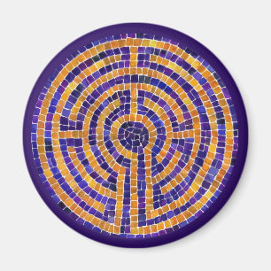 LABYRINTH-MOSAIK Rund Magnet - Violett
