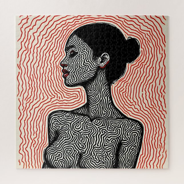 Labyrinth of Her Awakening – A Minimalist Portrait (Vertikal)