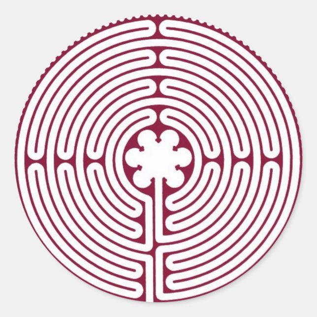 Labyrinth Runder Aufkleber (Vorderseite)