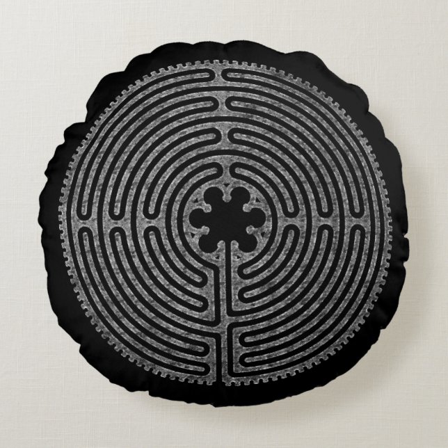 Labyrinth Rundes Kissen (Vorderseite)