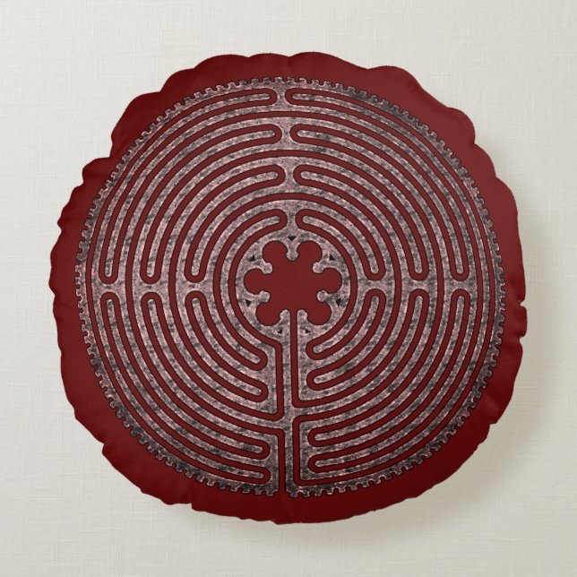 Labyrinth Rundes Kissen (Vorderseite)
