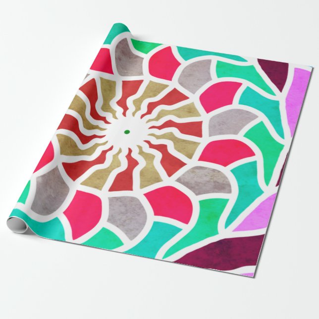 Labyrinth Sun Mandala Pattern Geschenkpapier (Ungerollt)