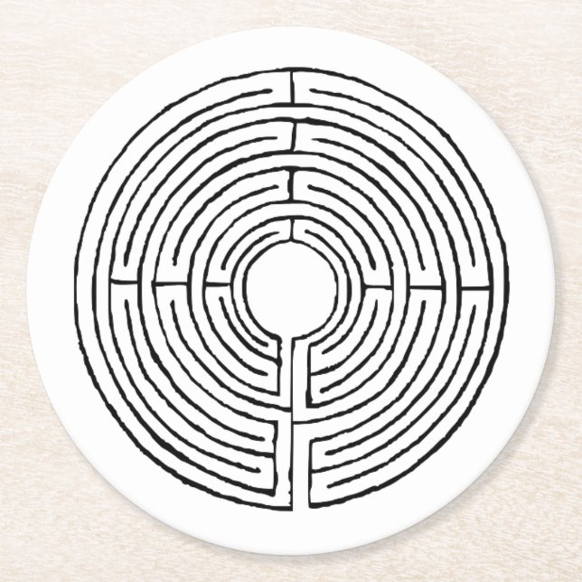 Labyrinth-Unterlagen Runder Pappuntersetzer (Vorderseite)