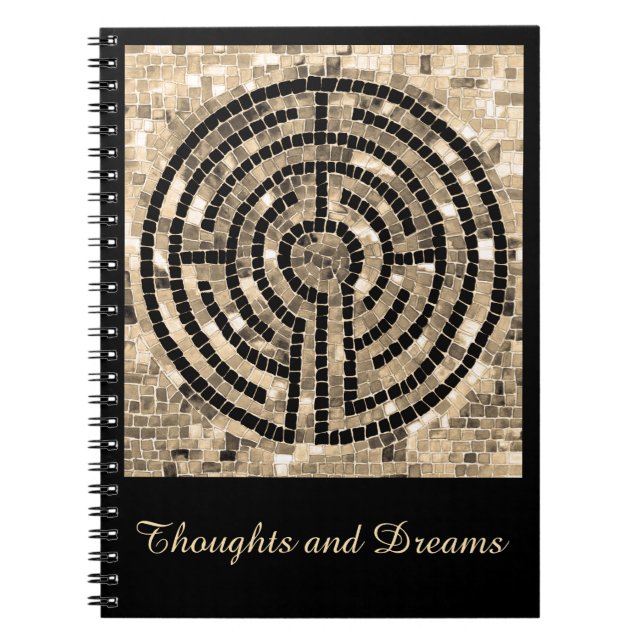 LABYRINTH V 6.5x8.75 SpiralNotebook + Text Notizblock (Vorderseite)