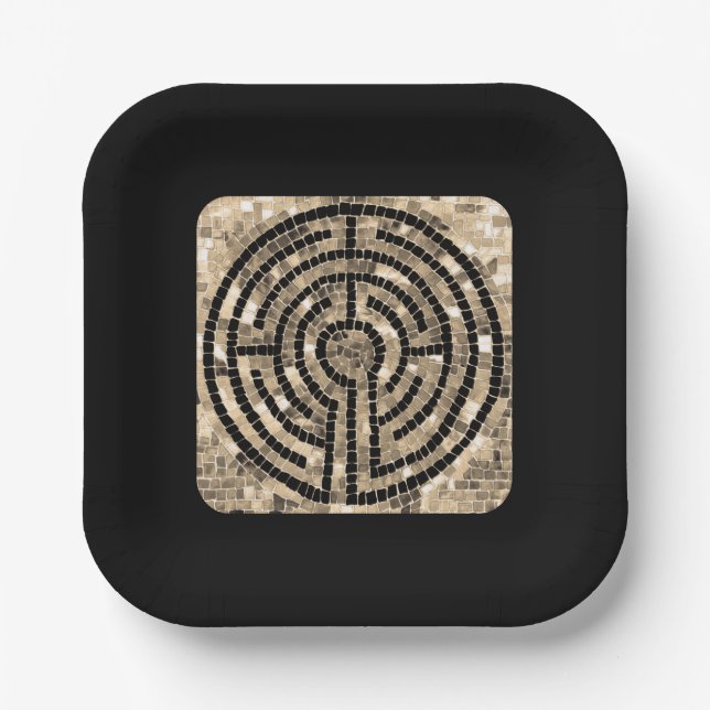 LABYRINTH V 7" Square Paper Tellers - Black Pappteller (Vorderseite)