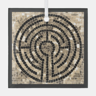 LABYRINTH V Glas Square Ornament Ornament Aus Glas