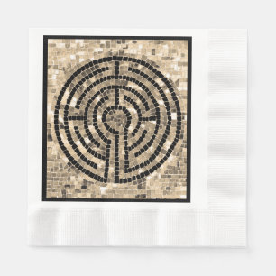 LABYRINTH V Lunch-Serviette - Schwarz Serviette