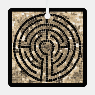 LABYRINTH V Metal Square Ornament Aus Metall