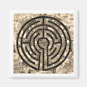 LABYRINTH V Quadratischer Magnet - Weiß