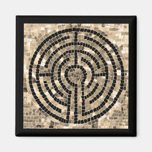 LABYRINTH V Square Magnet - Schwarz