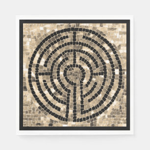 LABYRINTH V Standard Lunch Serviette - Schwarz