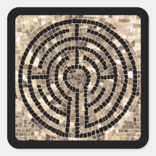 LABYRINTH V Stickers petit Carré - Noir