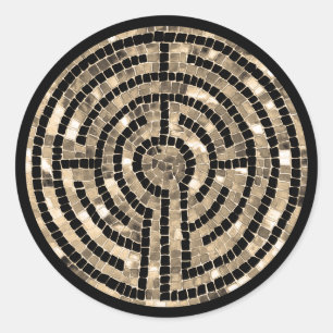 LABYRINTH V Stickers ronds - Noir