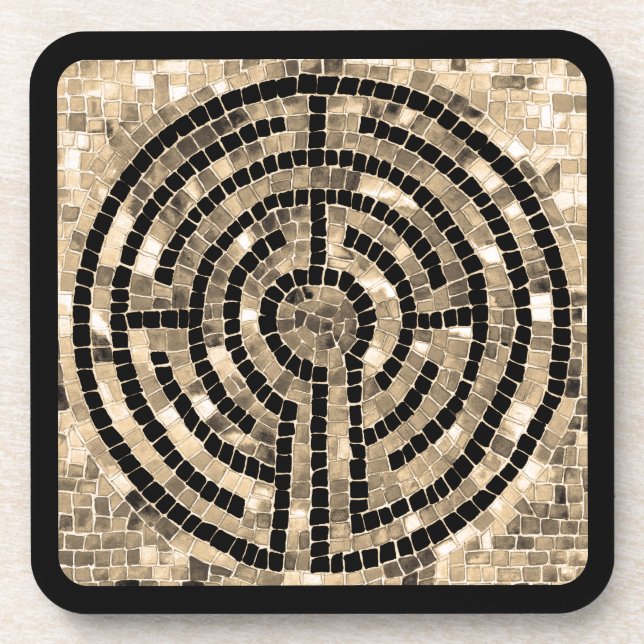 LABYRINTH V Untersetzer aus Hartkunststoff - Schwa (Vorderseite)