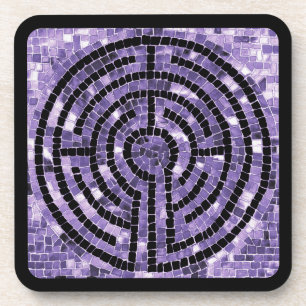 LABYRINTH VI Hartplastik-Untersetzer - Schwarz Getränkeuntersetzer