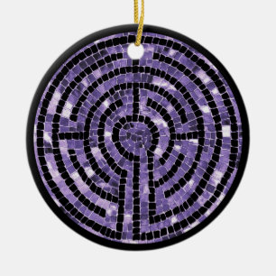 LABYRINTH VI Keramik-Kreisschmuckstück Keramik Ornament