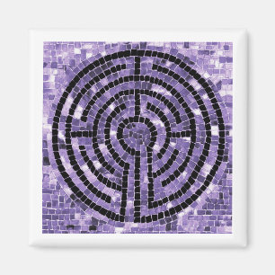 LABYRINTH VI Quadratischer Magnet - Weiß