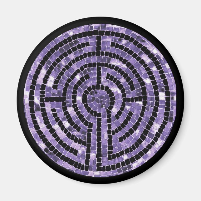 LABYRINTH VI Round Magnet - Schwarz (Vorne)