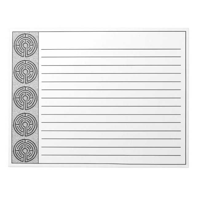 LABYRINTH VII 11x8.5 Notepad + Linien Notizblock (Vorderseite)