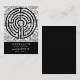 LABYRINTH VII 3.5x2.5 Visitenkarte - Schwarz Mitteilungskarte
